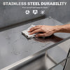 Bakers Rack, 5-Tier Stainless Steel Kitchen Storage Shelf with Adjustable Heights for Spices, Pots and Pans, Silver