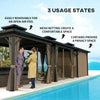 10' x 10' Hardtop Gazebo, Sun Shelter with Double Tier Metal Roof, Mosquito Netting, and Hanging Hook, Dark