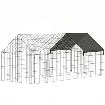 Metal Chicken Coop with UV-Resistant Cover for Rabbits, Ducks, Turtles, Guinea Pigs, 71