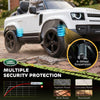 Qaba 12V Ride on Car Licensed Land Rover with Remote, Suspension, Slow Start, 3 Speeds, Lights, Music, Horn for 3-5, White