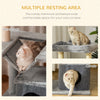 39.25'' Cat Tree Tower Multi-Level Kitten House with Scratching Post Condo Hammock Bed Ball Toy - Grey