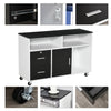 Lateral Filing Cabinet, Printer Stand Home Office Mobile File Cabinet with Wheels, Lockable Drawer, Black