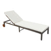 Patio Rattan Chaise lounger wicker Foldable Reclining Backrest PE Rattan Outdoor Lounge Chair, Recliner with Cushion for Garden, Backyard, Lawn,Balcony