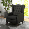 Faux Leather Accent Chair with Thick Padding for Living Room, Bedroom, Home Office, Black