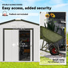 11' x 13'Garden Storage Shed w/ Foundation Kit Metal Tool Storage House w/ Double Doors, White