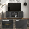 TV Stand with Storage for 55 Inch TV, Modern TV Cabinet with 2 Open Shelves and 2 Cabinets for Living Room, Black