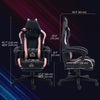 Cute Racing Gamer Chair, Faux Leather Gaming Chair with Footrest, Headrest and Lumbar Support, Pink