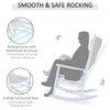 Wooden White Porch Rocking Chair Patio Rocking Single Leisure Reclining Seat Armchair