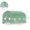 6.6' x 11' x 7' Portable Walk-In Tunnel Greenhouse, Garden Plant Growing Warm House, Outdoor Seed Flower Vegetable Growth Tent, Green