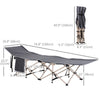 Folding Camping Cot for Adults with Carry Bag, Side Pocket, Outdoor Portable Sleeping Bed for Travel Camp Vocation, Grey