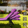 Outdoor Folding Lounge Chair, 4-Level Adjustable Chaise Lounge with Headrest, Tanning Chair Beach Bed, Reclining Lounger Cot for Camping, Hiking, Backyard, Purple