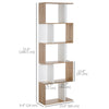 5-Tier Geometric Bookcase Display Shelf Storage Shelf Modern Room Divider Living Room Home Office Furniture, White