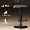 Bar Stools Set of 2, Modern Swivel Counter Height Barstools with Footrest and Hollow Backrest, Black