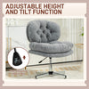 Computer Desk Chair, Armless Office Chair with Wide Padded Seat and Adjustable Height, Grey