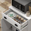 Microwave Cabinet, Kitchen Storage Cabinet with Drawer and Adjustable Shelf, White