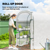 Walk-in Mini Greenhouse with Shelves, Portable Outdoor Greenhouse with Roll-up Door, 123 x 187 x 189 cm, White