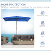 6.5x10ft Patio Umbrella, Rectangle Market Umbrella with Aluminum Frame and Crank Handle, Garden Parasol Outdoor Sunshade Canopy, Dark Blue