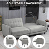 Convertible Bed with Couch, Button Tufted Fabric Sofa Bed with Adjustable Back for Living Room