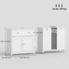 Modern Bathroom Vanity Cabinet, Freestanding Under Sink Storage with Drawer, U-Shaped Cutout for Pedestal Sink, White