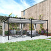 10' x 20' Metal Retractable Pergola Canopy with Sidewalls, Outdoor Gazebo UPF30+ Sun Shade Shelter for Garden, Deck