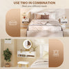 Set of 2 Wall Mounted Bedside Tables, Floating Nightstands with Fluted Drawer and Open Shelf for Bedroom, White
