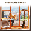 Wooden Catio Outdoor, Cat Window Box Enclosure for 2-3 Large Cats with 2 Jumping Platforms & Scratching Post, Orange