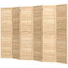 5.6 Ft. Tall 6-Panel Room Divider, Pegboard Panel Freestanding Folding Privacy Screen Panels, Partition Wall Divider for Indoor Bedroom Office, Natural