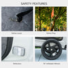 Dog Bike Trailer with Mesh Windows, Safety Leash, Safety Flag, Doors, for Small Medium Dogs Travel, Light Grey