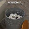 Round Side Table Set of 2, Nesting Coffee Tables w/ Wooden Lid, Galvanized Sheet Frame and Hidden Storage Space, Grey