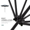 8.5 ft Outdoor Market Table Umbrella, Round Patio Umbrella with Tilt and Crank for Garden, Backyard, Deck, Dark Grey