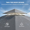 Patio Gazebo with Double Roof Outdoor Gazebo Canopy with Extendable Shade 126