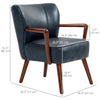 Accent Chair, Modern Armchair, Faux Leather Upholstered Living Room Chair with Wood Legs and Wide Padded Seat