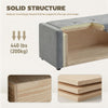 Storage Ottoman Bench, Linen-Look Fabric Upholstered Ottoman with Storage, Wide Padded Seat, Light Grey