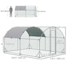 Galvanized Large Metal Chicken Coop Cage Walk-in Enclosure Poultry Hen Run House Playpen Rabbit Hutch with Cover for Outdoor Backyard 9.2' x 12.5' x 6.5' Silver