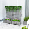 Wood Planter with Trellis for Vine Climbing, Raised Garden Bed, Privacy Screen for Backyard, Patio, Deck, Dark Grey