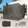 10' x 10' Retractable Pergola Canopy with Sidewalls, Metal Outdoor Gazebo Sun Shade Shelter, Dark Grey