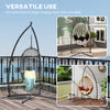 Hammock Chair Stand, Heavy Duty Steel Hanging Chair Stand for Swing Chair, Egg Chair Stand with Cup Holder, Black
