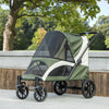 Foldable Pet Stroller for Medium Dogs with Four Big Wheels, Shock-Absorbing Frame, Safety Leashes, Brakes