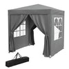 6.6'x6.6' Pop Up Canopy Tent with Sidewalls, Instant Sun Shelter Camping Gazebo with Carry Bag, Grey