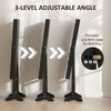 Free Standing Armoire Organizer, Lighted Mirrored Jewelry Cabinet w/ Angle Adjustable & 16 LED Lights Black