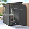 4x5 Lean to Garden Shed with Window Lockable for Garden Tool Storage, Dark Grey