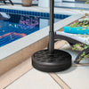40lbs. Concrete Umbrella Base with Rattan Effect, Heavy Duty Parasol Stand for Outdoor Patio Umbrella, Black
