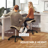 Rolling Salon Stool, PU Leather Swivel Saddle Chair, Adjustable Height Stool with Wheels for Spa, Salon, Office, Brown