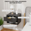 Floating Nightstands, Wall Mounted Bedside Tables Set of 2 with Drawer and Open Shelf, White
