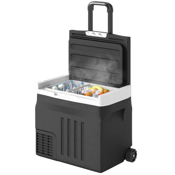 12 Volt Car Fridge Refrigerator, 42 Quart Portable Electric Cooler, 12V/24V DC & 100-240V AC, -4℉-68℉, Black