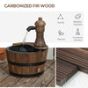 Outdoor Fountain, Garden Water Fountain with Electric Pump for Porch, Deck, Yard, Carbonized