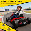 Qaba 24V Electric Go Kart with Dual 150W Motors, Adjustable Seat & 11.2MPH High Speed, Slow Start, 5-Point Harness, Red