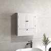 Medicine Cabinet with Adjustable Shelf, Bathroom Wall Cabinet Bathroom Cabinet with Recessed Panels, Black