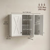 Modern Medicine Cabinet Wall Mounted, Bathroom Wall Cabinet with 3 Doors and Adjustable Shelves, White