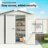 6.5' x 4' Outdoor Storage Shed, Metal Garden Shed with Lockable Double Doors, 4 Vents, White